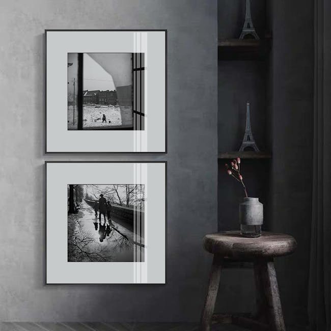 Vivian Maier Canvas Print with Black Frame 40cm x 40cm - Wandering Backview - 1