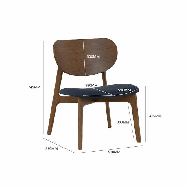 Aleta Lounge Chair - Navy - 5