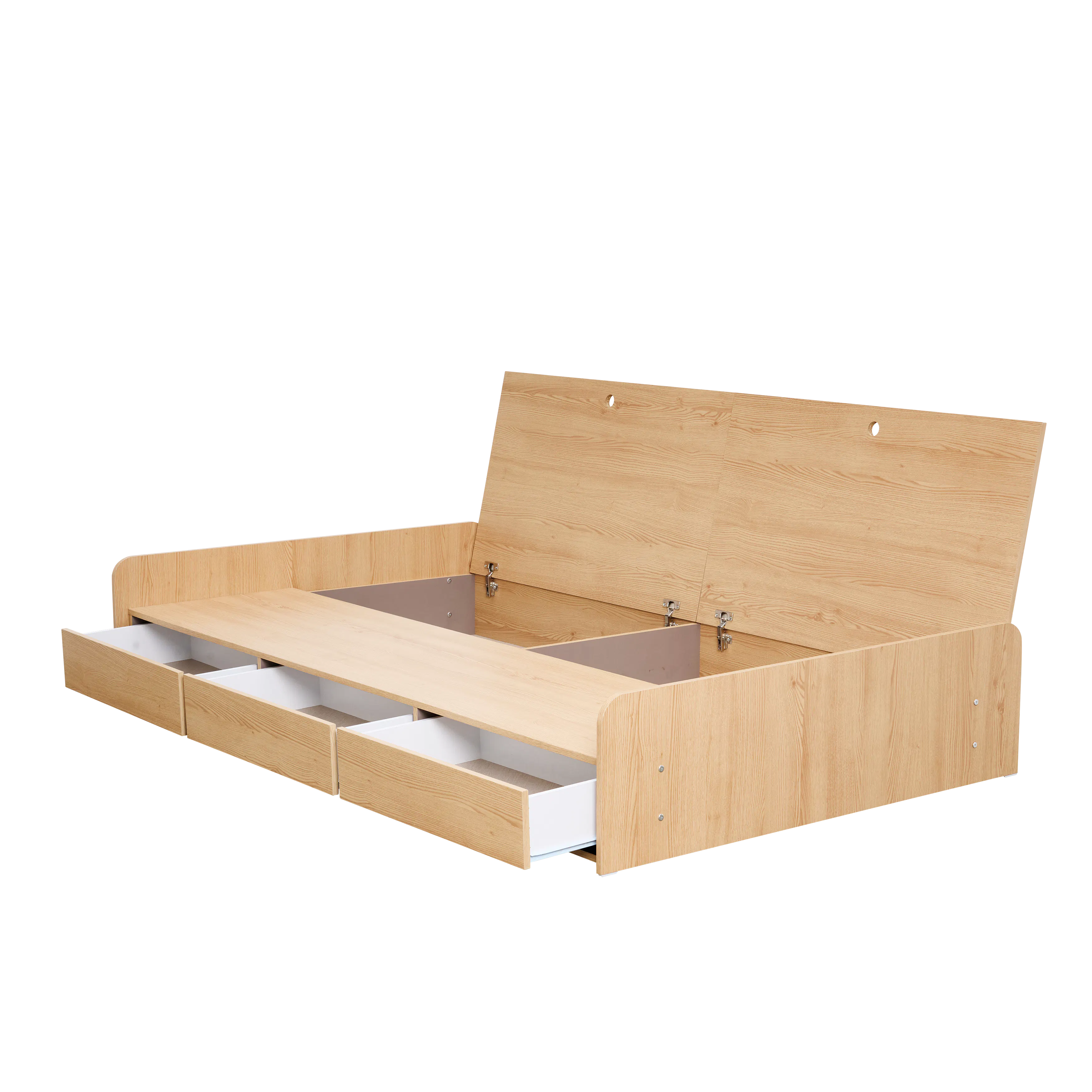 Freya Super Single Storage Platform Bed - Oak - 10