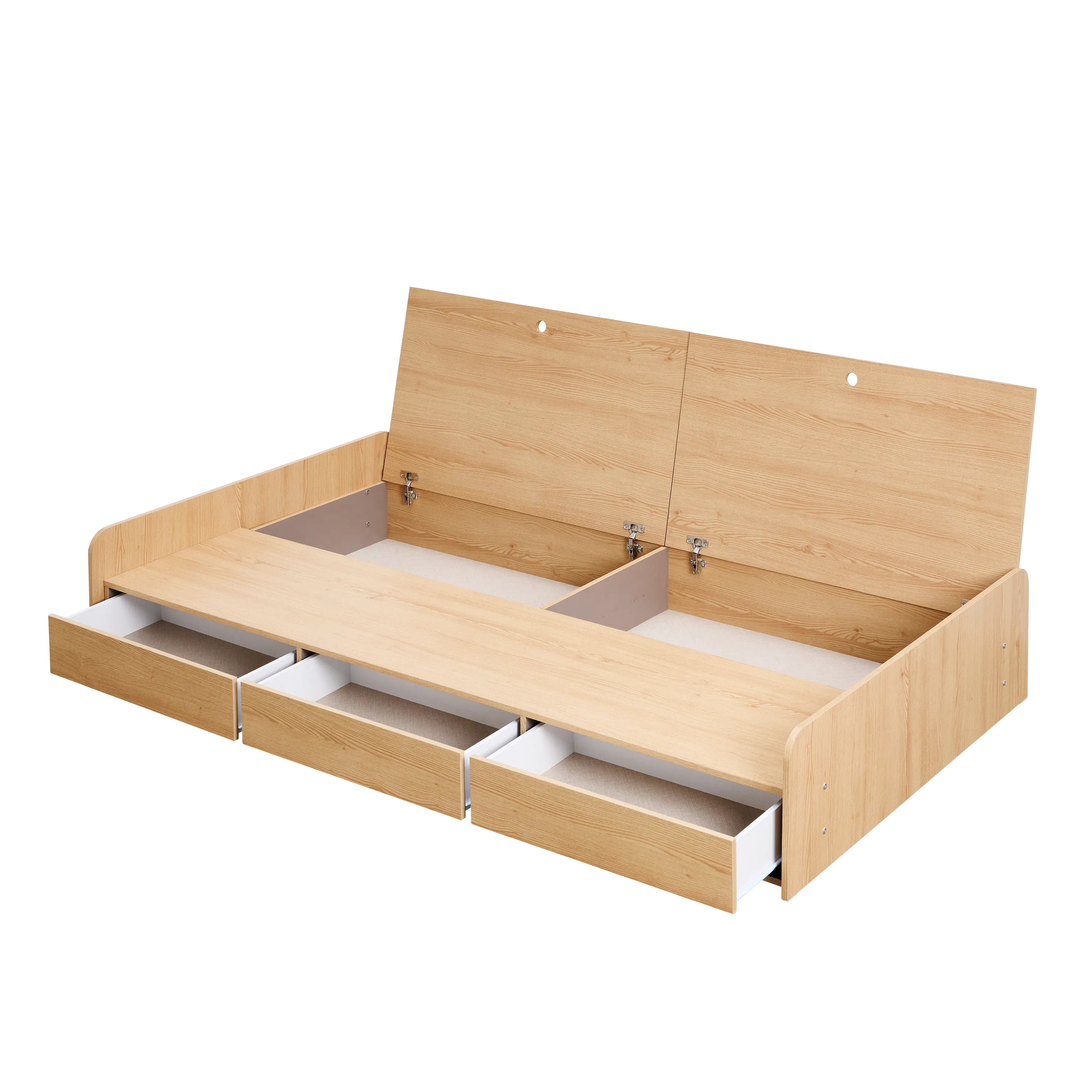Freya Super Single Storage Platform Bed - Oak - 15