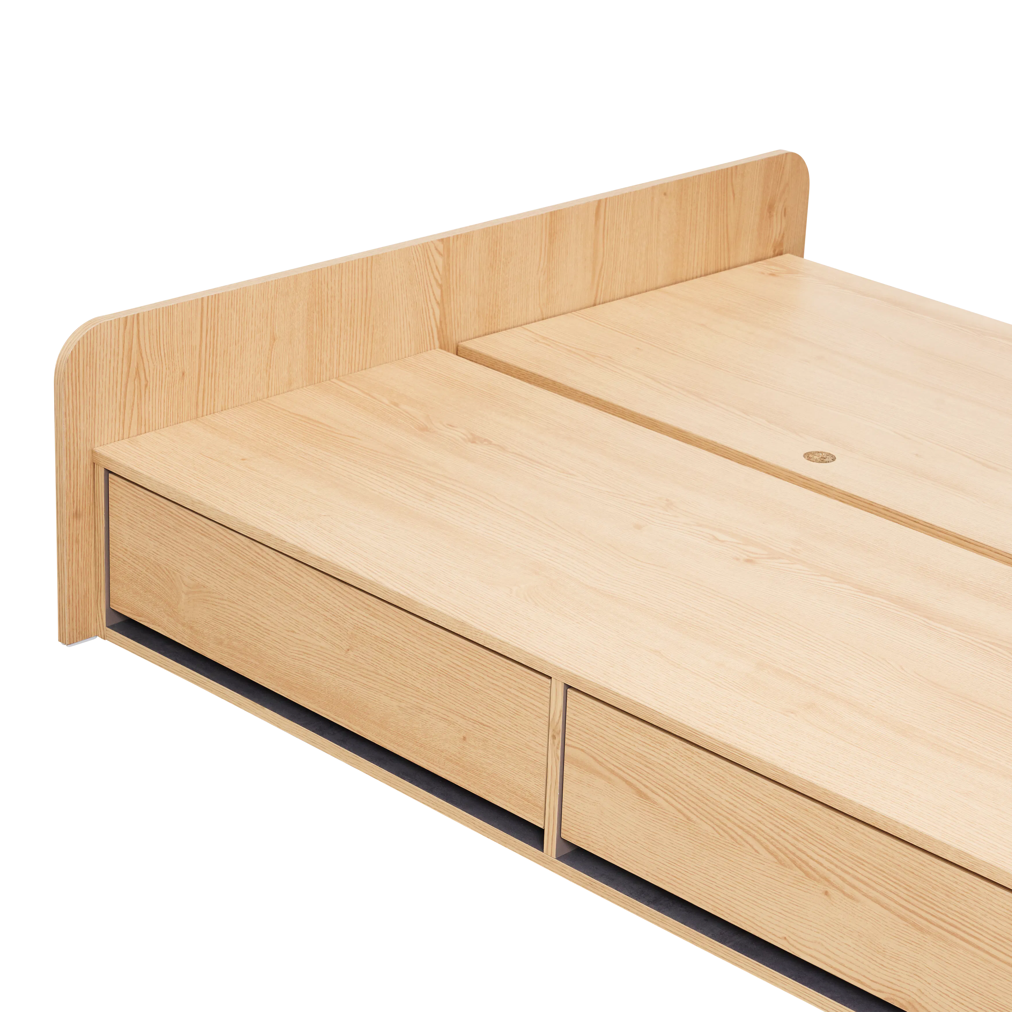 Freya Super Single Storage Platform Bed - Oak - 11