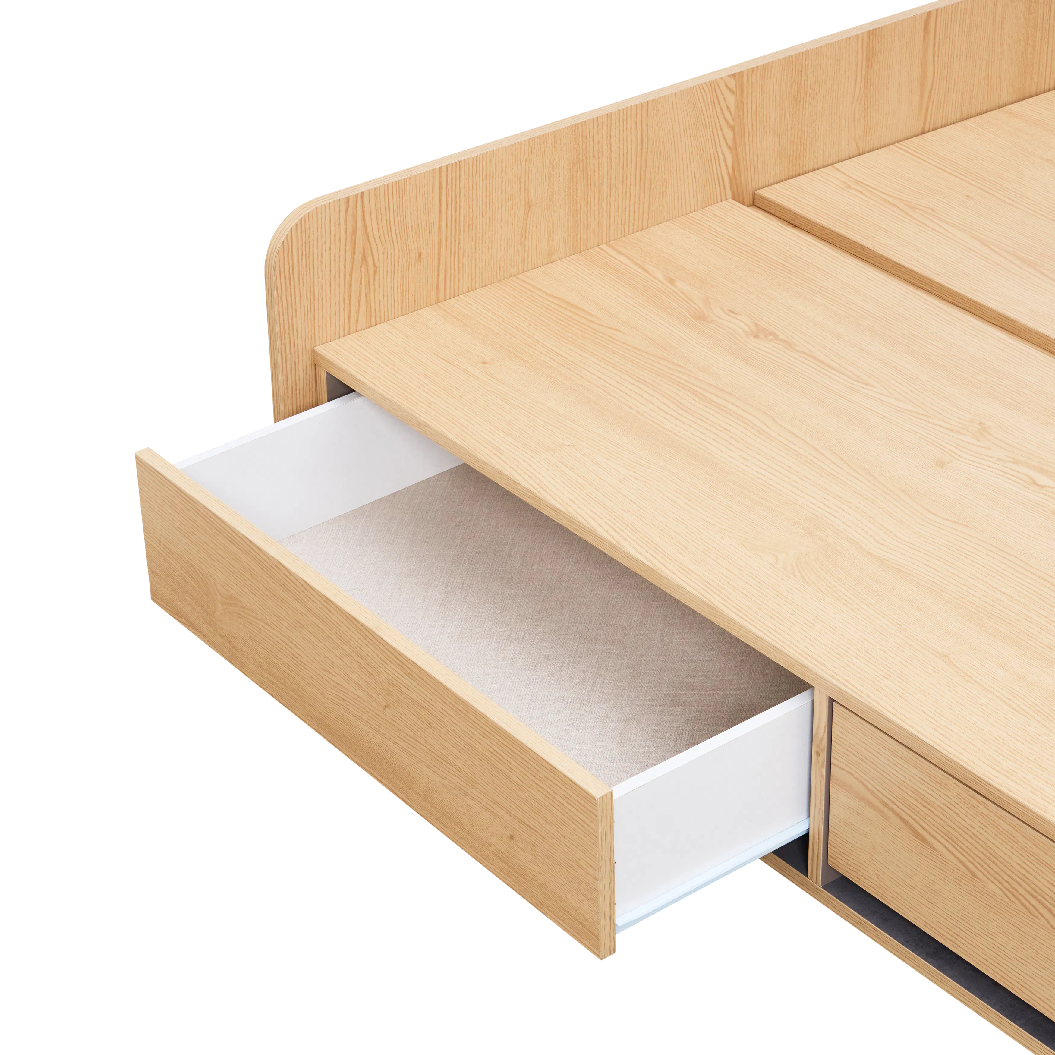 Freya Super Single Storage Platform Bed - Oak - 16