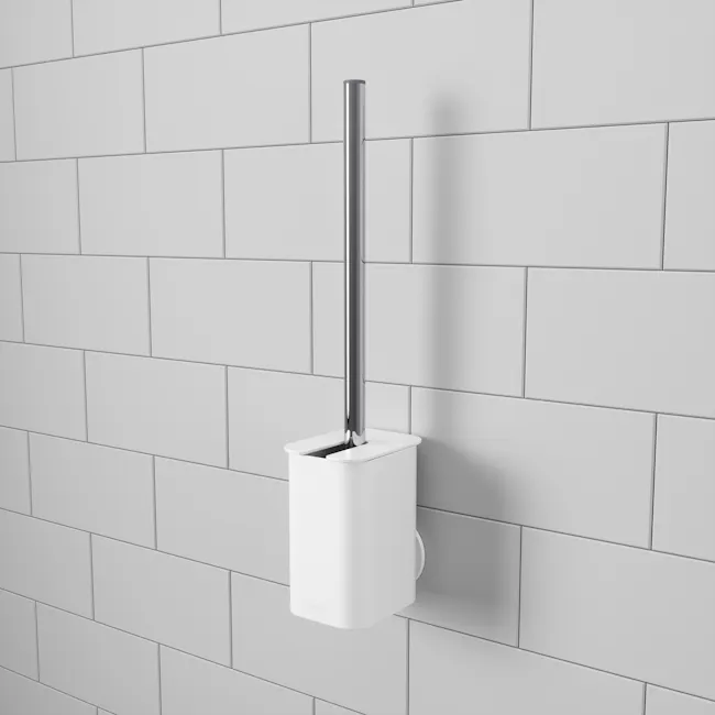 Flex Sure-Lock Toilet Brush - White - 7 - modern bathroom, sleek design, minimalist decor, contemporary wall, tiled