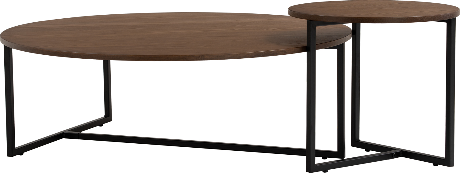 black and walnut side table