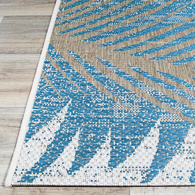 Tropical Palms Flatwoven Rug - Ocean (3 Sizes) - 4