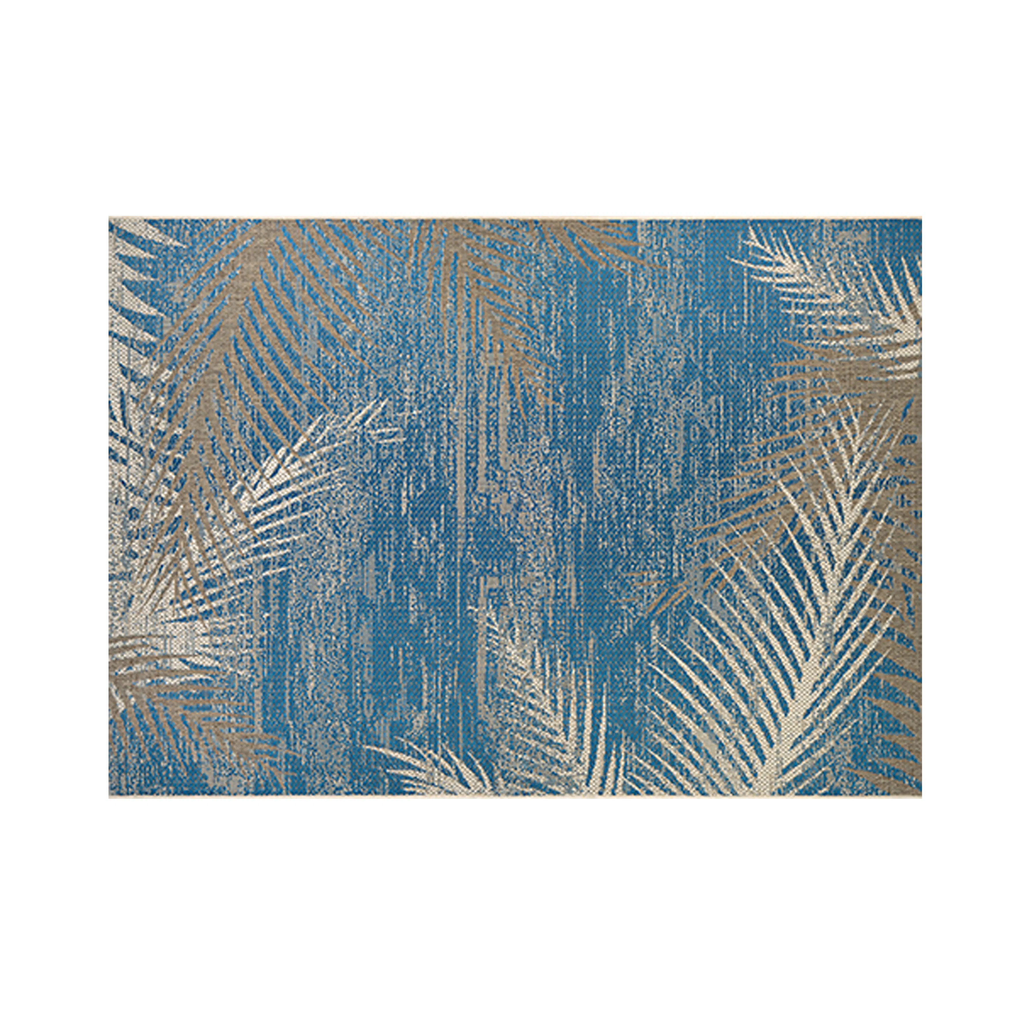 Tropical Palms Flatwoven Rug - Ocean (3 Sizes)