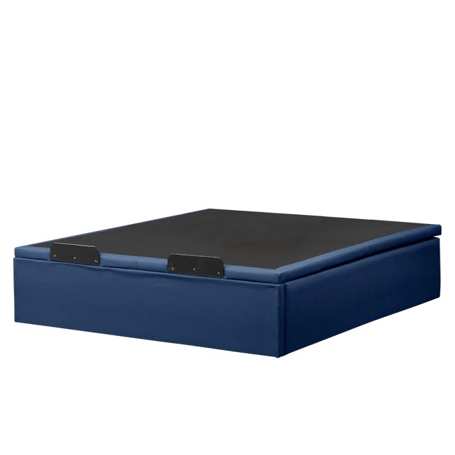 ESSENTIALS Queen Storage Bed - Navy Blue (Faux Leather) - 9