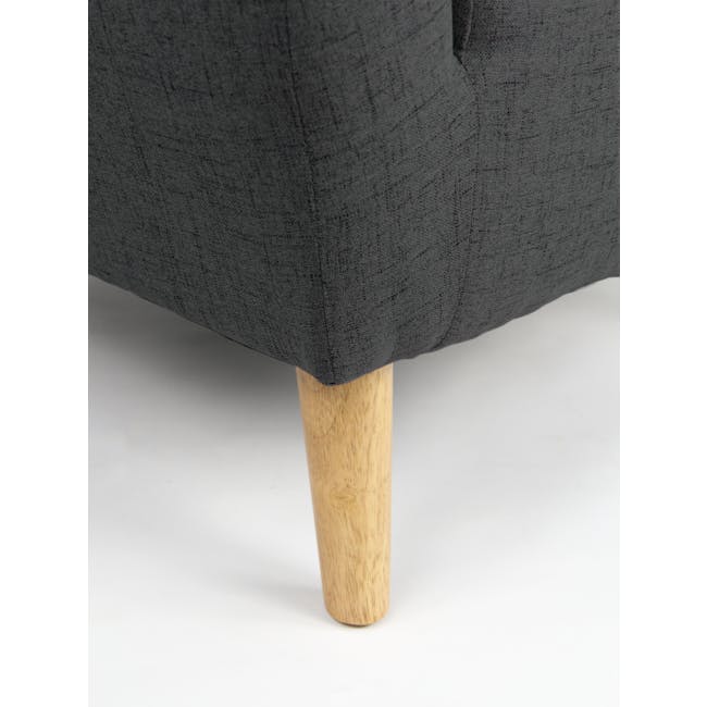 Hana 3 Seater Sofa with Hana 2 Seater Sofa - Charcoal - 9 - wooden, cylindrical, natural, light brown, textured, woven