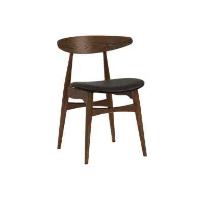 Tricia Dining Chair - Walnut, Espresso (Faux Leather)