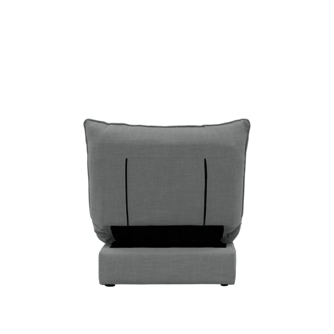 Tessa Storage Lounge Sofa Bed - Pewter Grey (Eco Clean Fabric) - 9