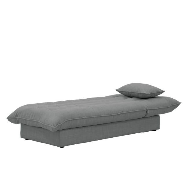 Tessa Storage Lounge Sofa Bed - Pewter Grey (Eco Clean Fabric) - 3