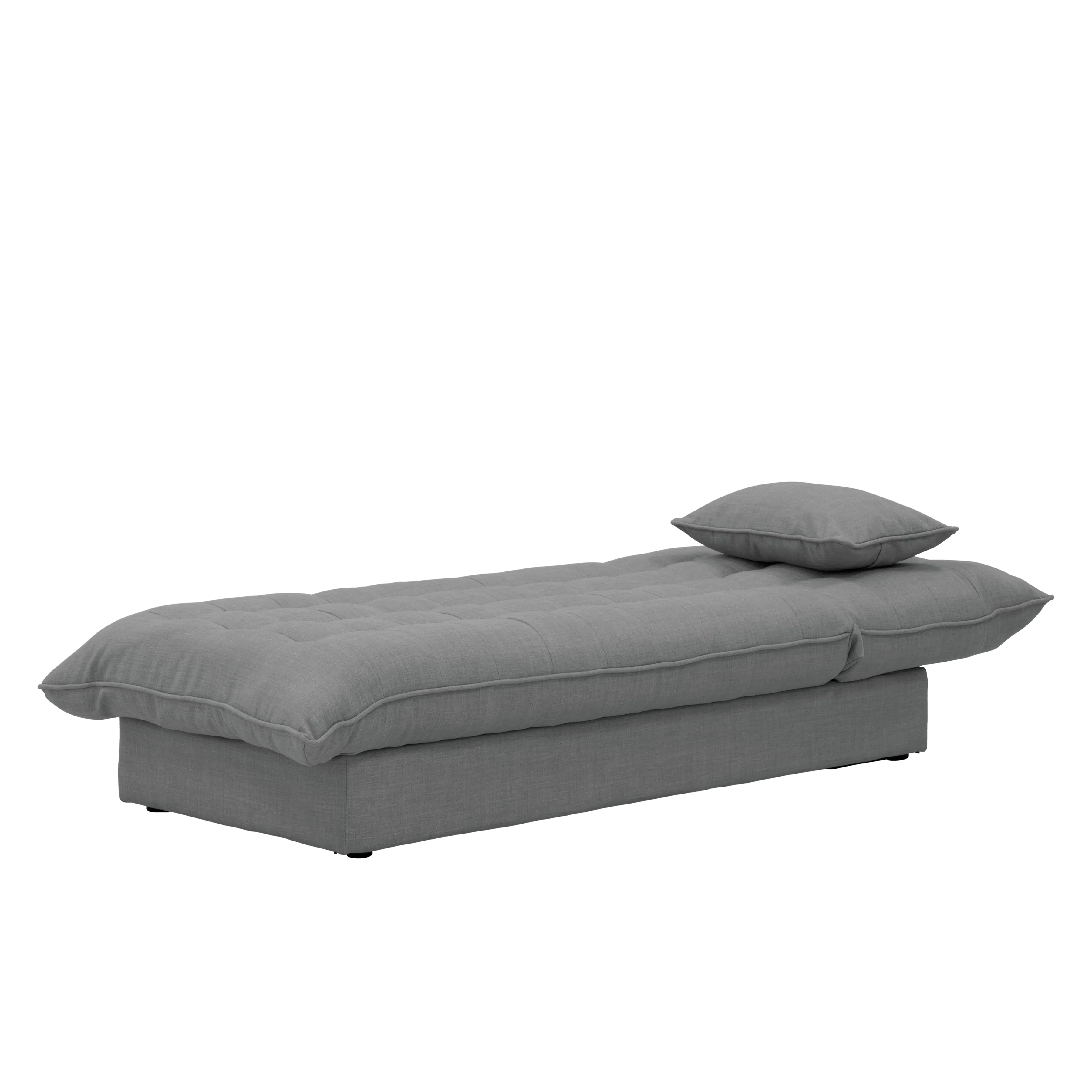 Tessa L-Shaped Storage Sofa Bed - Pewter Grey (Eco Clean Fabric) - 26 - Modern gray sofa with plush cushions, sleek design