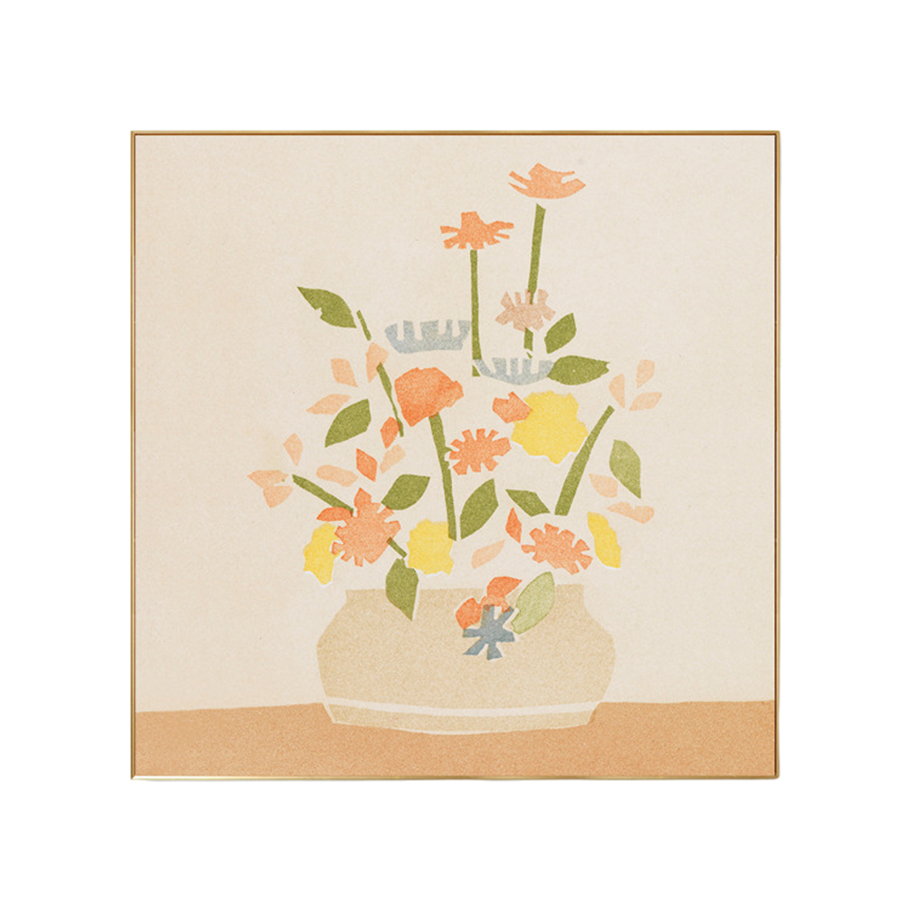 Pastel Bouquet Framed Canvas 50 x 50 cm