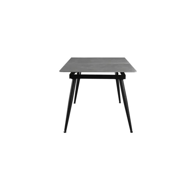 Syla Extendable Dining Table 1.6m-2m in Concrete Grey (Sintered Stone) with Jorge Bench 1.5m and 2 Santiago Dining Chair in Beige (Faux Leather) - 6