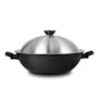 Meyer Midnight Nonstick Hard Anodized 36cm Chinese Wok with Lid - 0