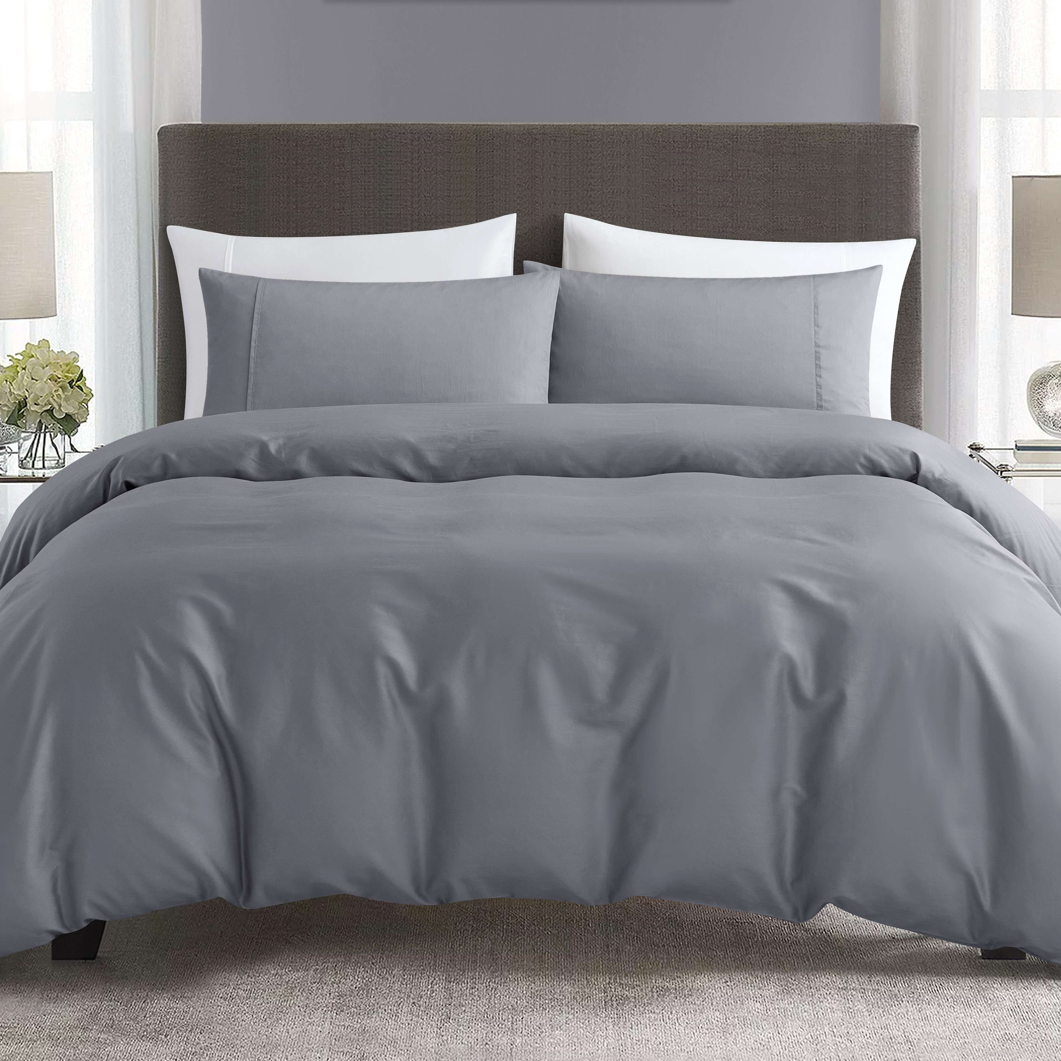Pima Cotton Full Bedding Set - Lavendar (4 Sizes) - Image 1