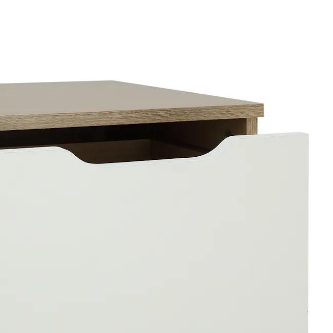 Tyra Bedside Table - White, Oak - 6