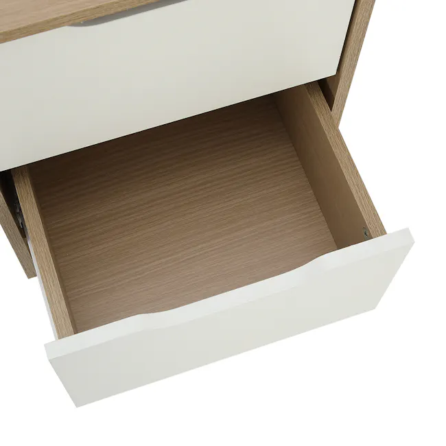Tyra Bedside Table - White, Oak - 7