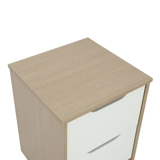 Tyra Bedside Table - White, Oak - 5