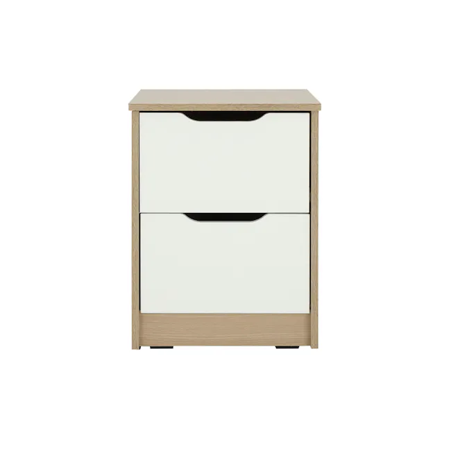 Tyra Bedside Table - White, Oak - 3