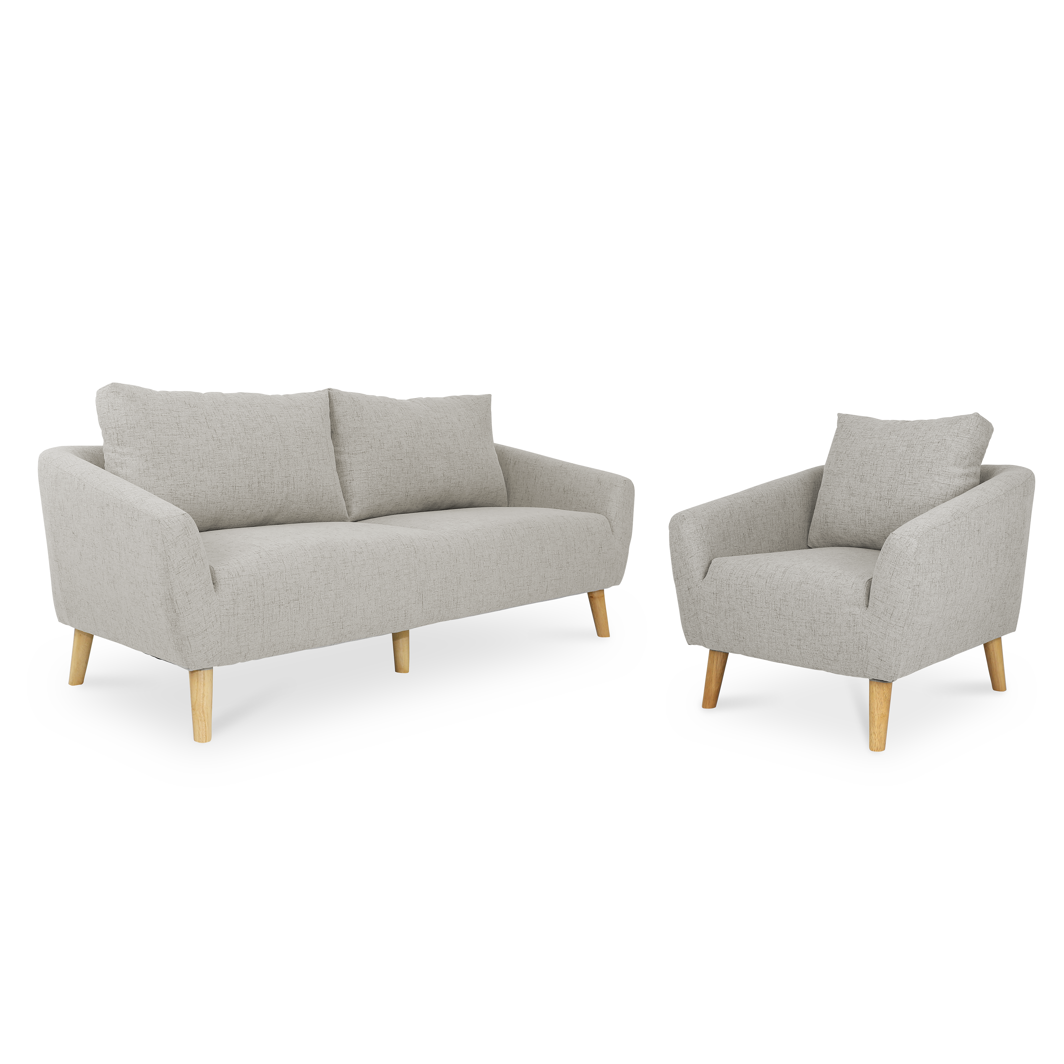 Hana 3 Seater Sofa with Hana Armchair - Sand