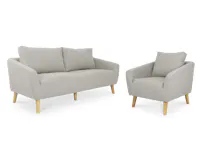 Hana 3 Seater Sofa with Hana Armchair - Sand