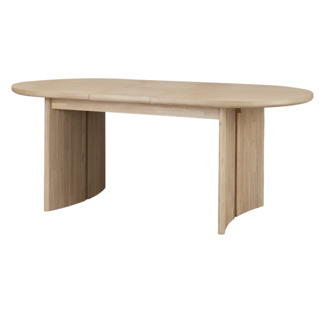 Catania Extendable Dining Table 1.6m-2m with 4 Catania Dining Chairs - 4 - Light wood table, minimalist design, round top