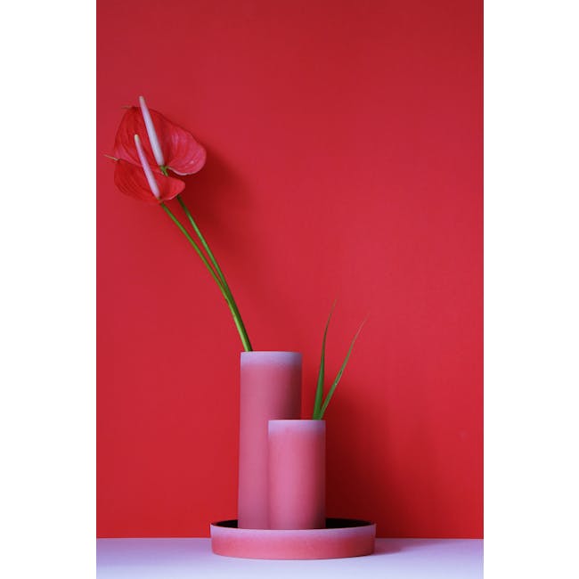 Tubular Short Vase 15 cm - Imperial Red - 1
