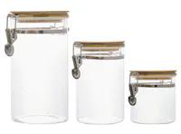 EVERYDAY Glass Jar with Bamboo Lid & Clamp (Set of 3)