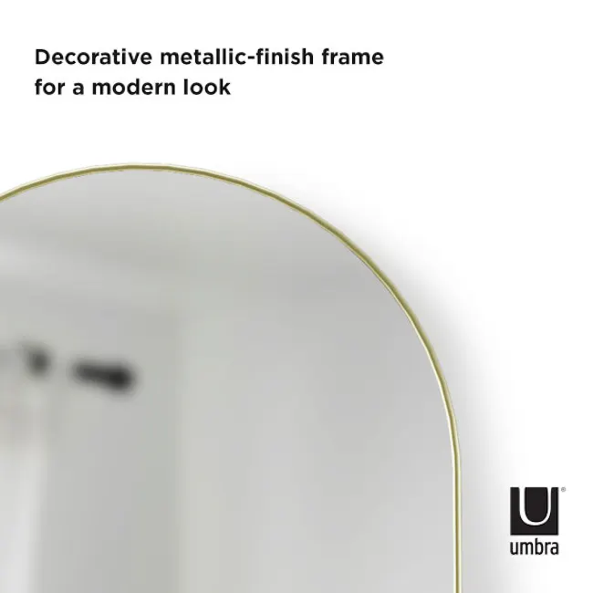 Hubba Arched Leaning Mirror 51 x 157 cm - Brass - 7 - Modern metallic frame design, Elegant frame with gold accents