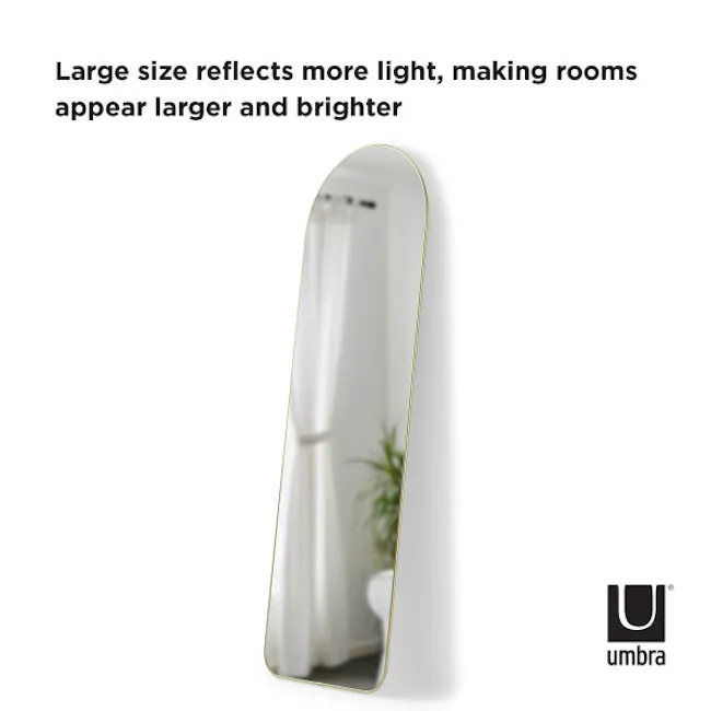 Hubba Arched Leaning Mirror 51 x 157 cm - Brass - 6 - Large size, reflects more light, makes rooms appear larger and