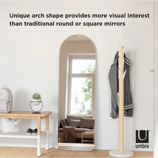 Hubba Arched Leaning Mirror 51 x 157 cm - Brass - 5 - Unique arch-shaped mirror enhances visual appeal, Innovative design