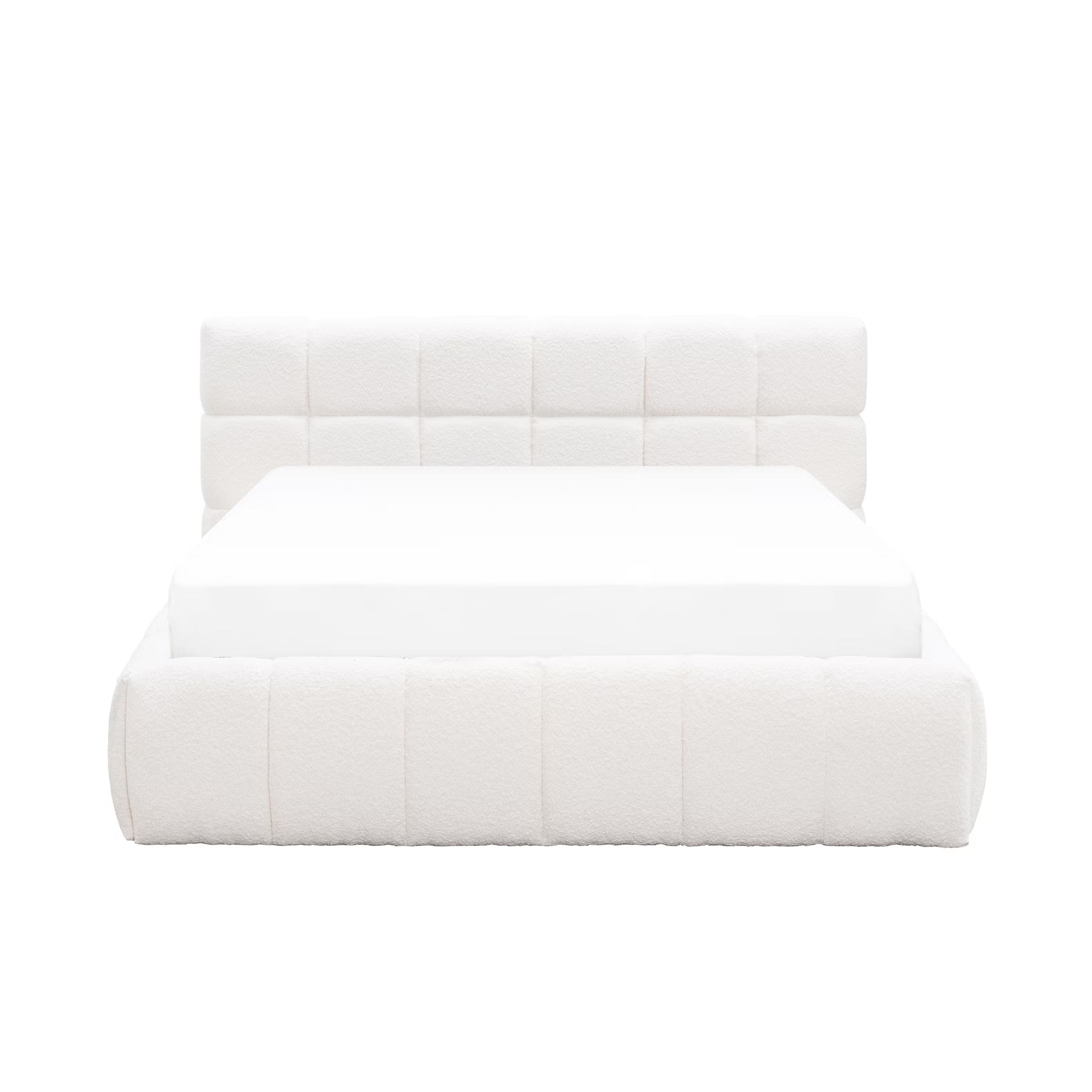 Aubrielle Storage Queen Bed - White Boucle