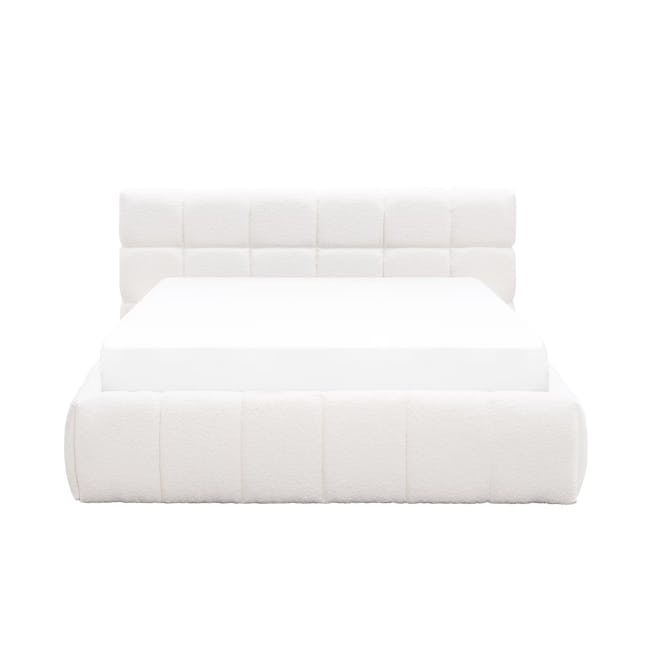 Aubrielle Storage Queen Bed - White Boucle - 1