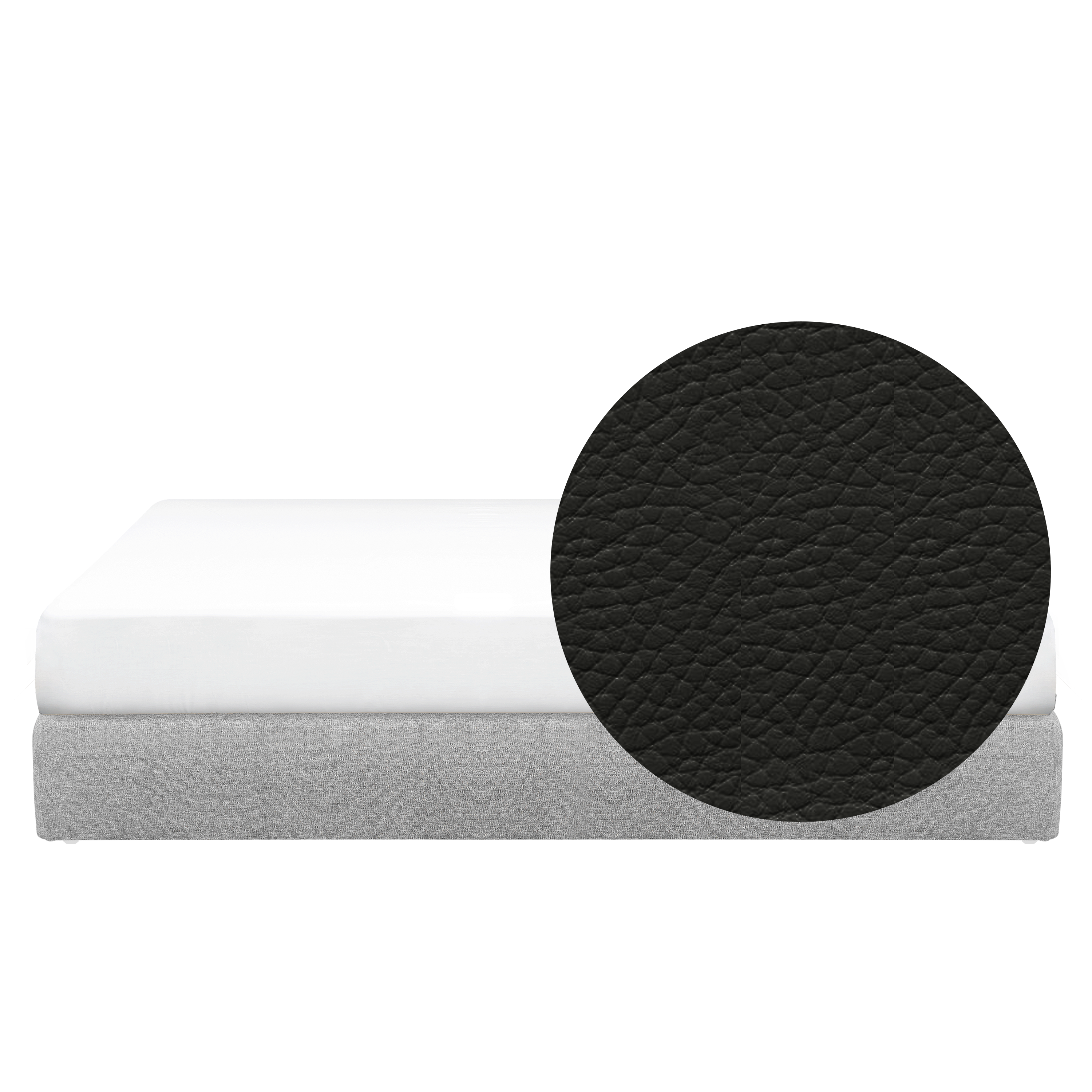 ESSENTIALS King Box Bed - Coal (Faux Leather)