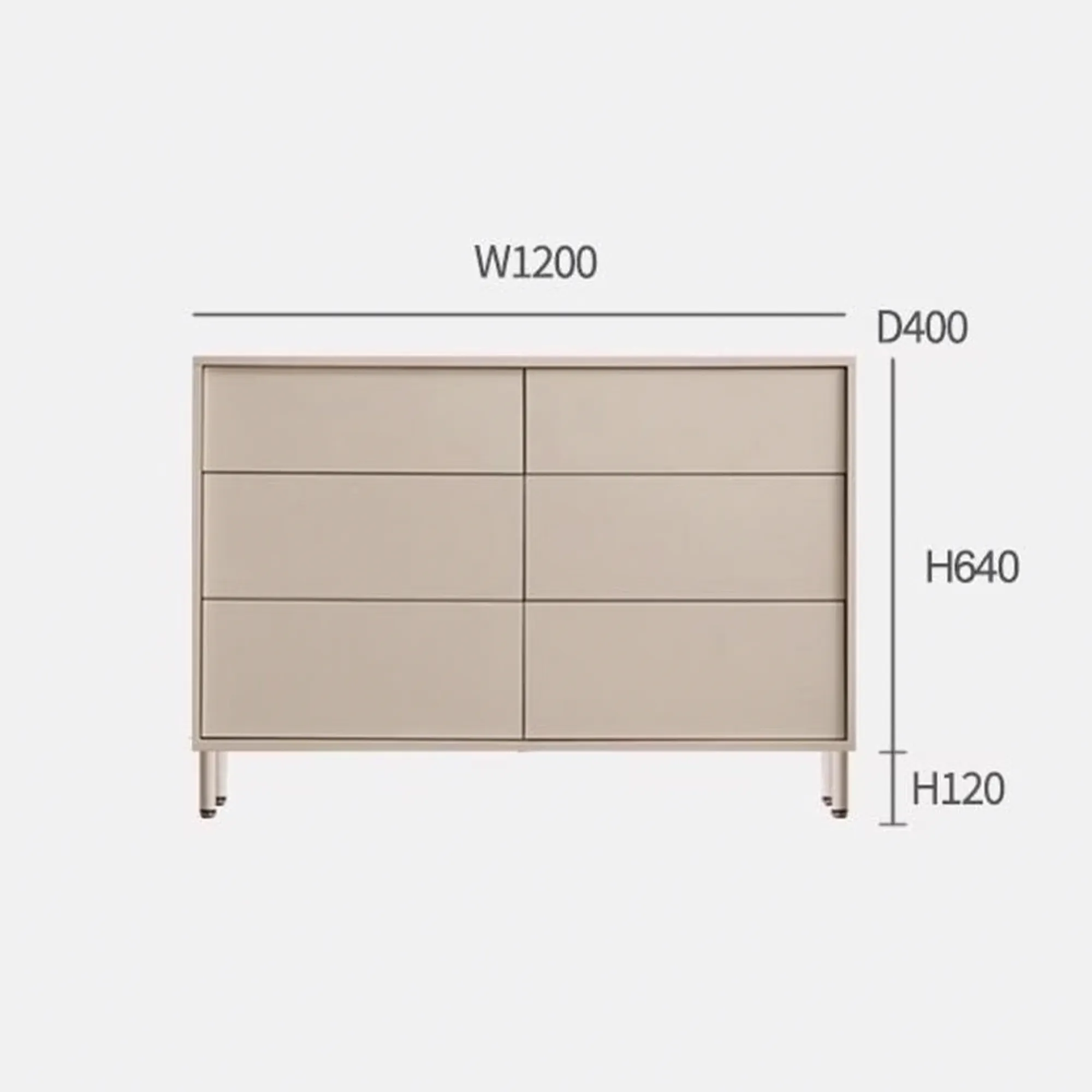 Mono 6 Drawer Chest 1.2m - Black - 18