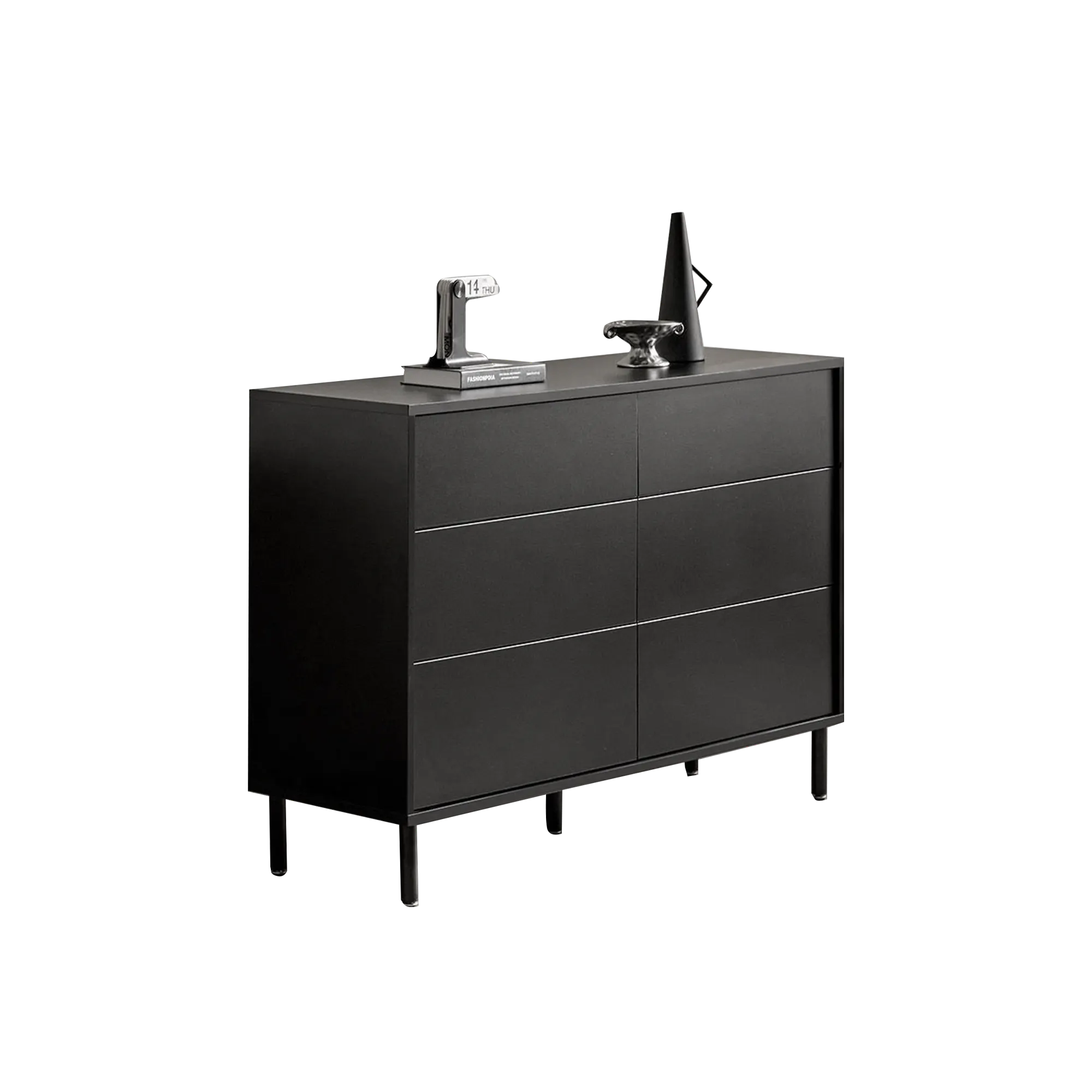 Mono 6 Drawer Chest 1.2m - Black