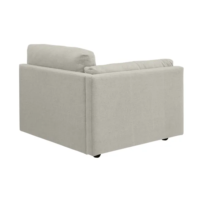 Liam 4 Seater Sofa - Ivory (Fabric) - 20 - Modern minimalist sofa, light gray fabric, comfortable seating, sleek design