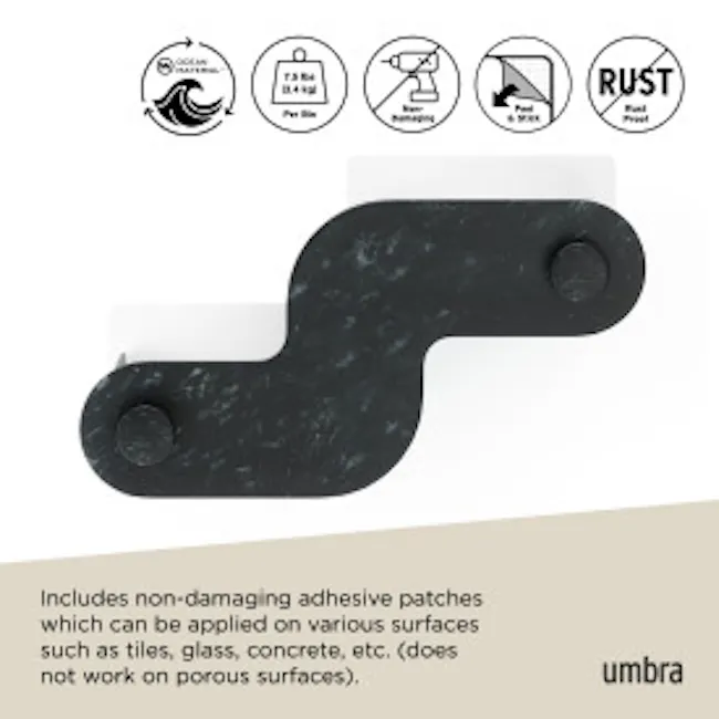 Nami Adhesive Bin Set of 2 - Ocean Black - 12