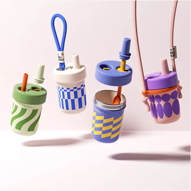 CHAKOLAB BOBO Thermal Cup 450ml - Blue/White - 18 - 3D illustration, colorful designs, playful shapes, abstract patterns