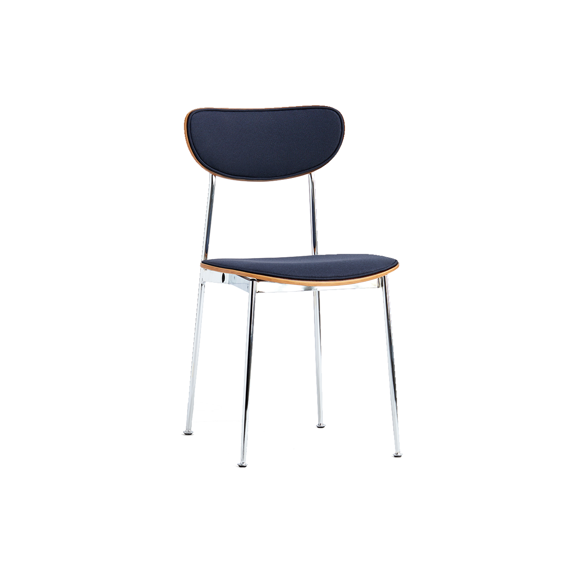 Miller Dining Chair  - Walnut, Navy (Fabric Backrest)