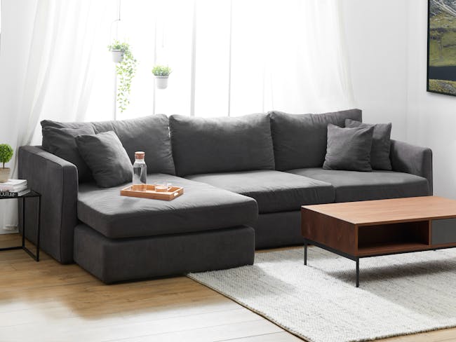 Ashley L-Shaped Lounge Sofa - Granite - 1