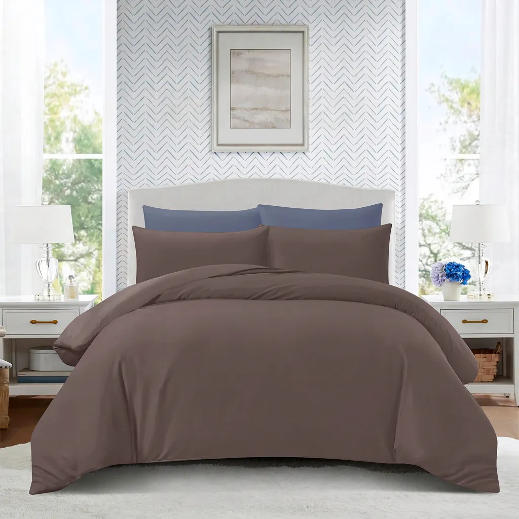 Hillcrest ComfyLux Solid 988TC Fitted Sheet Set (No Quilt Cover) - Ember (4 Sizes)
