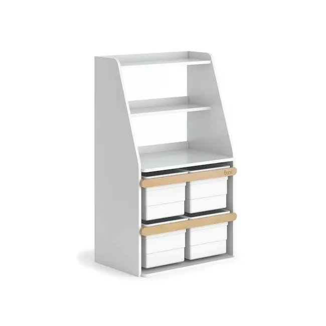 Tidy Integrated Storage Unit - Barley White, Almond - 1 - White, modern, minimalist, open shelving, floating shelves