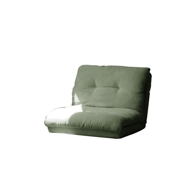 Jesse Sofa Bed - Forest Corduroy - 1 - Modern minimalist chair, soft cushion, elegant upholstery, neutral color palette