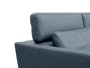 (As-is) Renzo 3 Seater Sofa with Adjustable Headrest - Medium Blue (Faux Leather) - 15