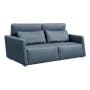 (As-is) Renzo 3 Seater Sofa with Adjustable Headrest - Medium Blue (Faux Leather) - 9