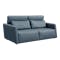 (As-is) Renzo 3 Seater Sofa with Adjustable Headrest - Medium Blue (Faux Leather) - 9