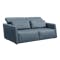 Renzo 3 Seater Sofa with Adjustable Headrest - Medium Blue (Faux Leather) - 2