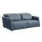 Renzo 3 Seater Sofa with Adjustable Headrest - Medium Blue (Faux Leather) - 4
